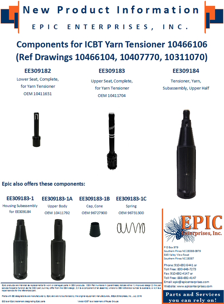 Components for 10466106 Yarn Tensioner